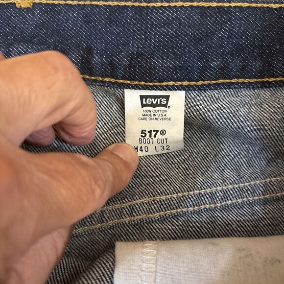 Levis 517 Red Tab Jeans Made In USA Vintage Regular Fit Straight Leg 40X32 38X33 - Picture 9 of 10